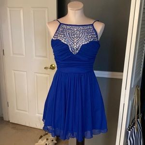 Dinner, or dance dress, royal blue with beading 5/6